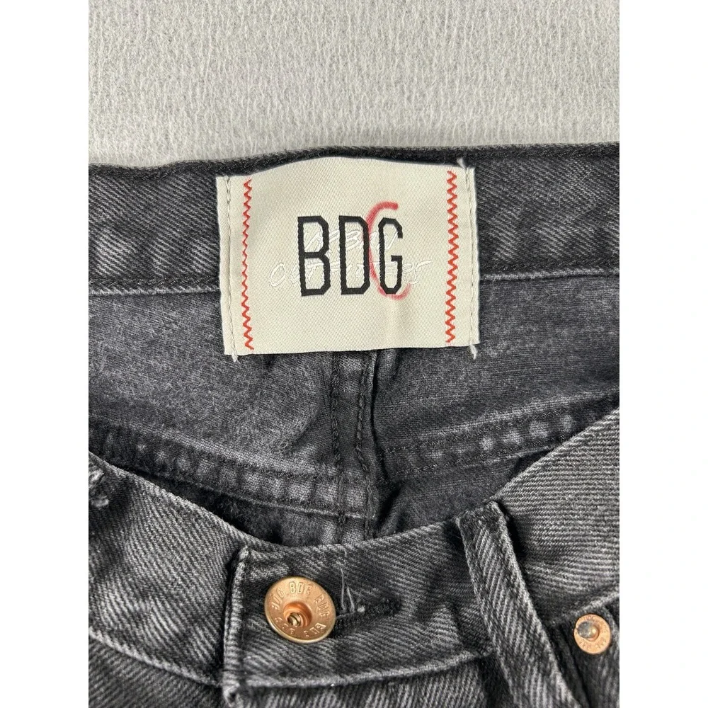 BDG Mens Sneaker Stack Fit Black Jeans Distressed Ripped Knee Size 30X33